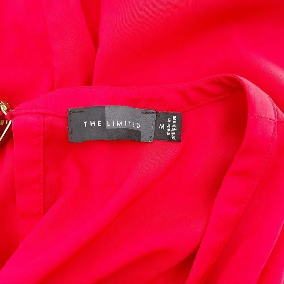 The Limited Women's Red Long Sleeve V Neck Blouse Size M - Picture 3 of 3